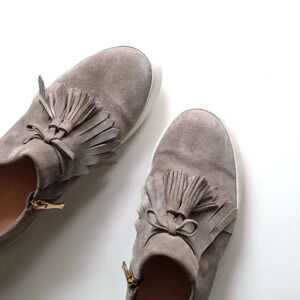 Kate Spade Gray Suede Lenna Tassel Sneakers. Size 8.5 M